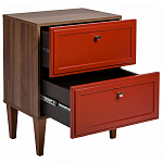Тумба прикроватная красная из массива бука с 2-мя ящиками Wenge Light варинант исполнения - 3 | Loft Concept в Волгограде
