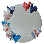 Зеркало круглое с декором в виде петушков Cockerel варинант исполнения - 1 | Loft Concept в Волгограде