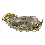 Чаша голубого цвета с оранментом и и бронзовыми фигурами леопардов Eden Garden варинант исполнения - 4 | Loft Concept в Волгограде