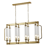 Люстра прямоугольная с 8-ю стеклянными плафонами цилиндрической формы Jeanette варинант исполнения - 2 | Loft Concept в Волгограде