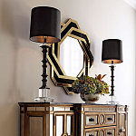 Зеркало восьмиугольное в черно-золотистой раме Pairing варинант исполнения - 3 | Loft Concept в Волгограде