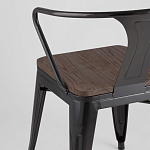 Черный глянцевый стул с сиденьем из натурального дерева TOLIX варинант исполнения - 7 | Loft Concept в Волгограде