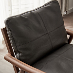 Кресло c каркасом из массива дерева и мягкой кожаной обивкой Walnut Armchair варинант исполнения - 5 | Loft Concept в Волгограде