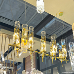 Люстра подвесная прямоугольная с 10-ю цилиндрическими плафонами LIAISON варинант исполнения - 3 | Loft Concept в Волгограде