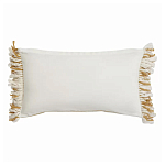 Чехол на подушку горчичного цвета с бахромой и объемным узором Ethnic mix варинант исполнения - 4 | Loft Concept в Волгограде