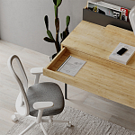 Стол письменный с выдвижным ящиком цвета древесины LEILA WORKING TABLE OAK ANTHRACITE варинант исполнения - 9 | Loft Concept в Волгограде