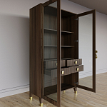 Дизайнерский шкаф витрина Elsa Dreams Walnut с 4-мя ящиками варинант исполнения - 7 | Loft Concept в Волгограде