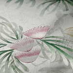 Обои ручная роспись Silk Tree Colourway SC-92 on Crackled Silver on Shell Pink metallic silk варинант исполнения - 2 | Loft Concept в Волгограде