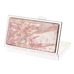 Таблетница карманная прямоугольная на 7 отделений с зеркалом и накладкой из натурального камня Турмалин Silver Stone Pillboxes варинант исполнения - 2 | Loft Concept в Волгограде