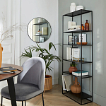 Металлический стеллаж Menzie Black Wide Metal Rack варинант исполнения - 4 | Loft Concept в Волгограде