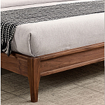 Кровать двуспальная с каркасом из дерева и мягким изголовьем Moon Walnut Bed варинант исполнения - 7 | Loft Concept в Волгограде