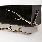 Дизайнерский комод чёрный глянцевый с основанием в виде золотых ветвей Meta Credenza  варинант исполнения - 1 | Loft Concept в Волгограде