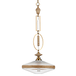 Подвесной светильник с плоским прозрачным плафоном и декоративной вставкой из текстурного камня Tectona  варинант исполнения - 1 | Loft Concept в Волгограде