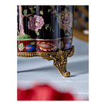 Ваза из фарфора черная с цветочной росписью и бронзовой стрекозой Spring Garden варинант исполнения - 7 | Loft Concept в Волгограде