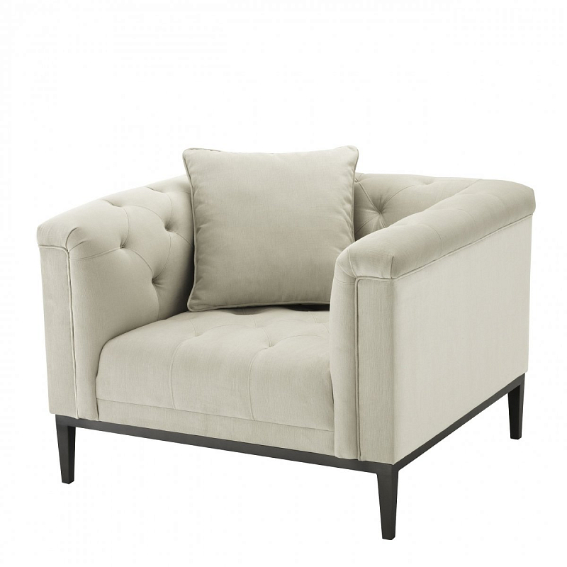 Кресло Eichholtz Chair Cesare Pebble grey Бежево-серый Темная бронза Кресло Eichholtz Chair Cesare Pebble grey Бежево-серый Темная бронза в Волгограде | Loft Concept