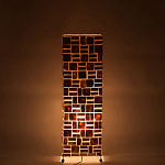 Торшер из перламутра на металлическом каркасе Indonesian Tower 2 варинант исполнения - 3 | Loft Concept в Волгограде