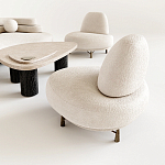 Кресло Vinsen обивка букле молочного цвета варинант исполнения - 1 | Loft Concept в Волгограде