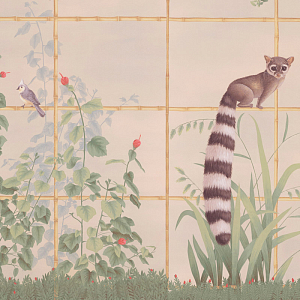 Обои ручная роспись Trellised Menagerie Standard colourway on scenic paper