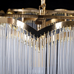 Люстра прямоугольная на цепях с прозрачными трубками и волнистым краем Nembus варинант исполнения - 11 | Loft Concept в Волгограде