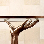 Обеденный стол с фигурным декором бронзового цвета Dichotomy racetrack варинант исполнения - 3 | Loft Concept в Волгограде