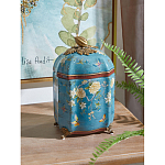 Ваза голубая с крышкой и цветочным узором Genuine Chinese Classics варинант исполнения - 2 | Loft Concept в Волгограде
