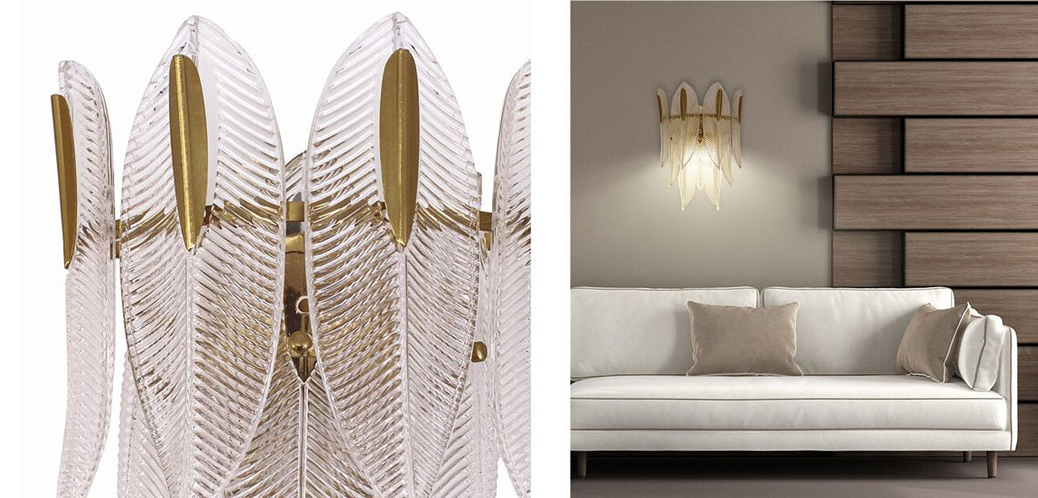 Бра Textured Glass Petals Sconce Бра Textured Glass Petals Sconce - Loft-Concept в Волгограде