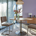 Круглый обеденный стол на одной ножке Remo Round Dining Table варинант исполнения - 6 | Loft Concept в Волгограде