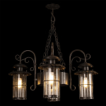Уличная подвесная люстра с 4-мя цилиндрическими плафонами на цепях Elysian Lanterns варинант исполнения - 2 | Loft Concept в Волгограде
