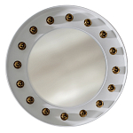 Зеркало белое с круглыми золотыми декоративными элементами Prince of the Church варинант исполнения - 1 | Loft Concept в Волгограде