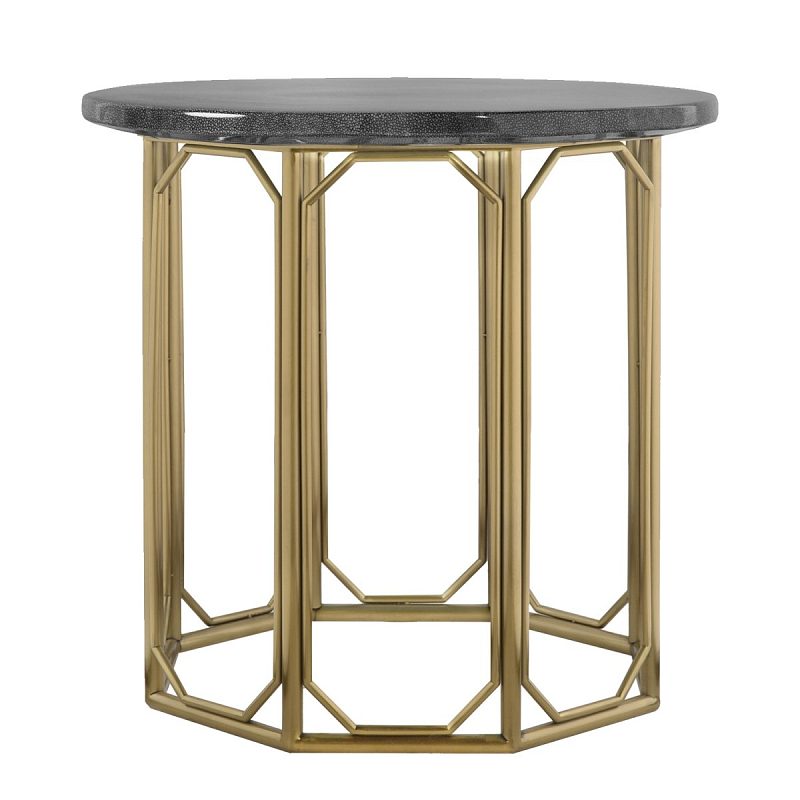 Приставной стол Stingray Skin Round Table Латунь Серый Приставной стол Stingray Skin Round Table Латунь Серый в Волгограде | Loft Concept