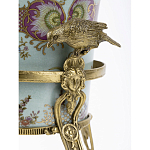 Ваза из голубого фарфора с рисунком птиц и цветов и декоративными элементами Blue Garden варинант исполнения - 4 | Loft Concept в Волгограде