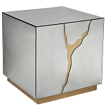 Столик журнальный зеркальный с золотым декором Gold Painted Mirror Table варинант исполнения - 1 | Loft Concept в Волгограде