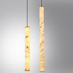 Подвесной светильник с плафоном в форме цилиндра из алебастра Cryptocrystalline Stone варинант исполнения - 3 | Loft Concept в Волгограде