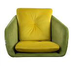 Стул с мягкой обивкой из велюра и подъемно-поворотным механизмом на колесиках Mason Green and Yellow варинант исполнения - 3 | Loft Concept в Волгограде