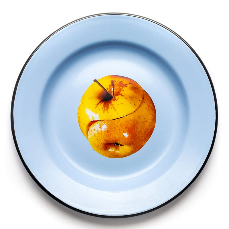 Тарелка Seletti Apple Голубой Коричневый Тарелка Seletti Apple Голубой Коричневый в Волгограде | Loft Concept