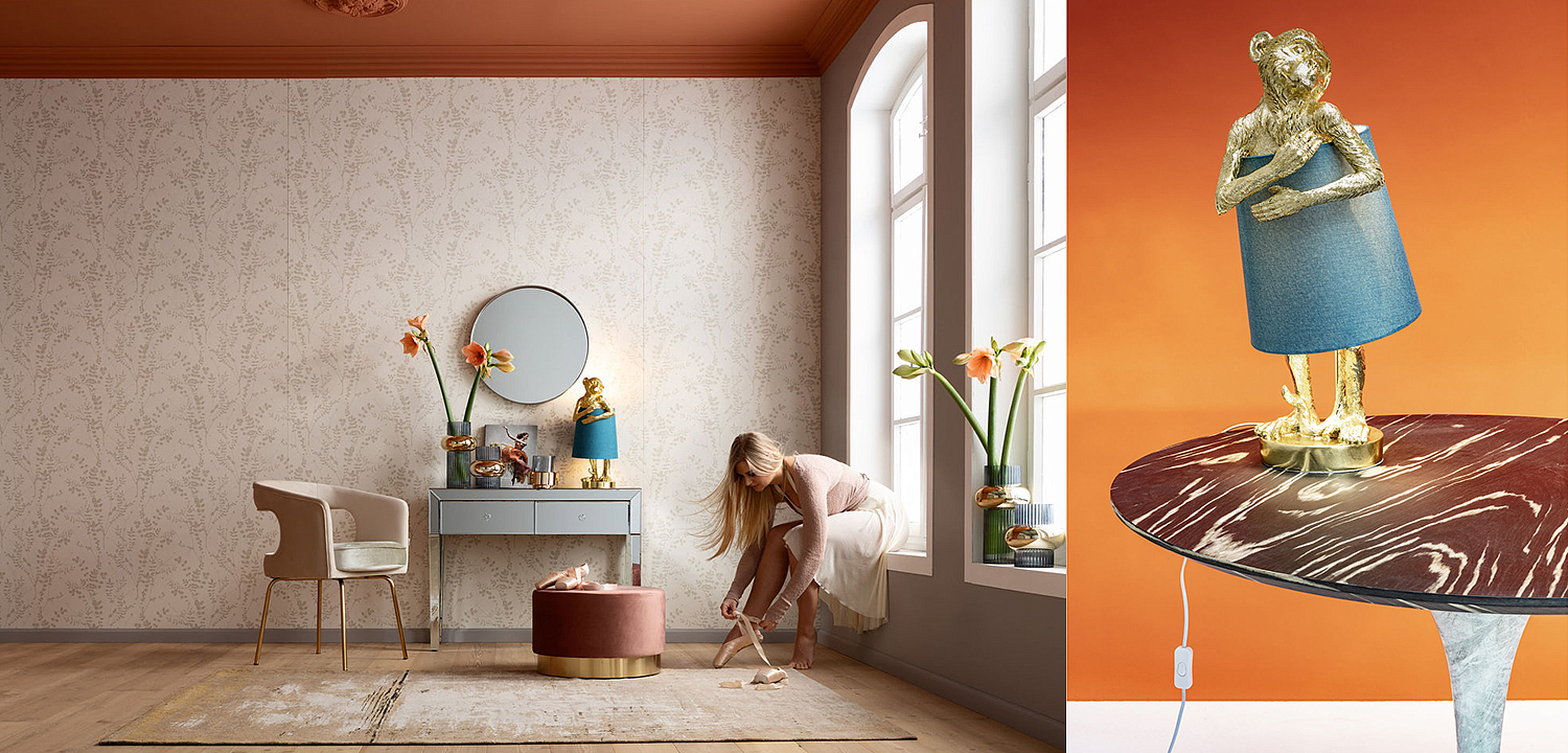 Настольная лампа Golden Monkey Hugging Lampshade Настольная лампа Golden Monkey Hugging Lampshade - Loft-Concept в Волгограде
