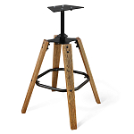 Барный стул со спинкой на 4-х коричневых ножках Черный Велюр Ava Charm варинант исполнения - 4 | Loft Concept в Волгограде