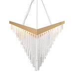 Люстра золотого цвета в форме галочки с каскадом длинных прозрачных трубок Eurofase варинант исполнения - 1 | Loft Concept в Волгограде