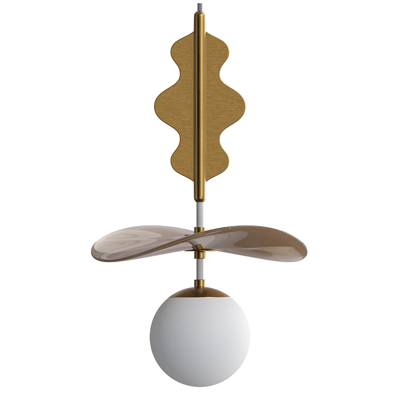 Подвес Bloomy 3 Бежевый Белый Латунь в Волгограде | Loft Concept 