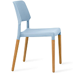 Пластиковый стул на ножках из массива бука Ferret Blue варинант исполнения - 3 | Loft Concept в Волгограде