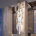 Люстра в современном стиле с 30-ю каскадными светодиодными лампами Golden LED Rain варинант исполнения - 3 | Loft Concept в Волгограде