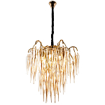 Люстра со стеклянными подвесками янтарного цвета Ambre Glass Chandelier 70 варинант исполнения - 3 | Loft Concept в Волгограде