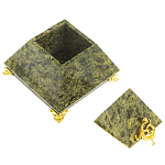 Шкатулка пирамида из натурального камня змеевик Stone Casket варинант исполнения - 2 | Loft Concept в Волгограде