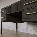 Большой Рабочий стол Primo с 5 выдвижными ящиками Темный орех варинант исполнения - 3 | Loft Concept в Волгограде