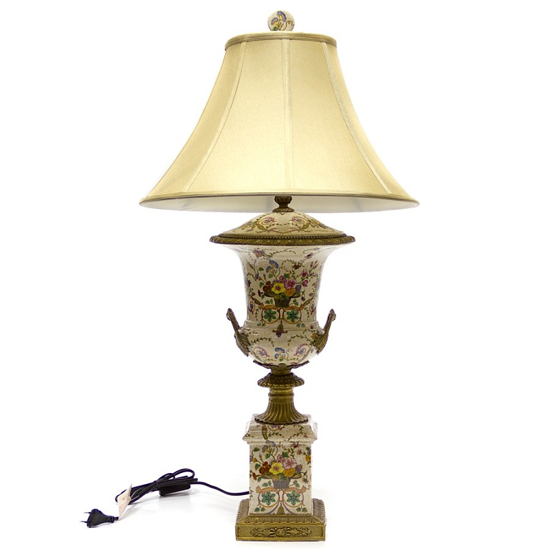 Настольная лампа Pedestal Lamp Белый Бронза Бежевый Настольная лампа Pedestal Lamp Белый Бронза Бежевый в Волгограде | Loft Concept