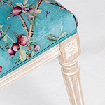 Банкетка из массива бука с цветочным принтом Turquoise Beige Chinoiserie Imperial  Garden Banquette варинант исполнения - 4 | Loft Concept в Волгограде