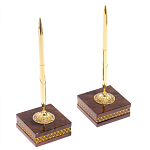 Настольный письменный набор с часами и визитницами из природного камня обсидиана Royal Present варинант исполнения - 4 | Loft Concept в Волгограде