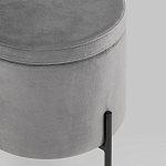 Серый пуф на черных ножках SANJAY варинант исполнения - 4 | Loft Concept в Волгограде