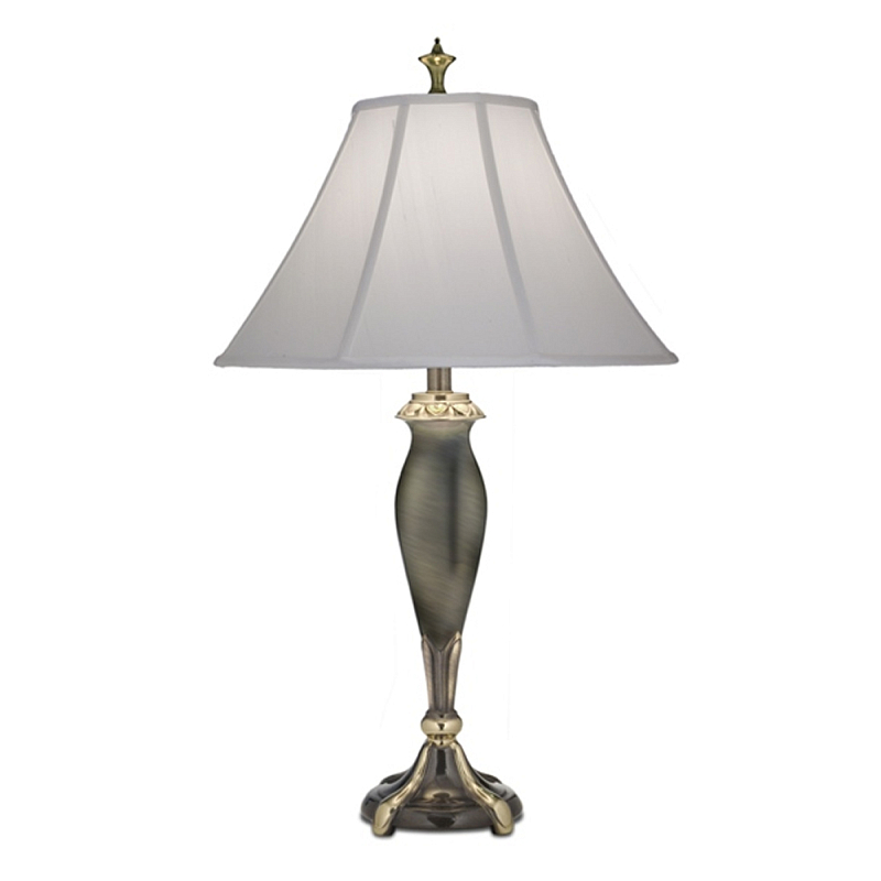 Настольная лампа с белым тканевым абажуром в форме колокола Stiffel Никель Золотой Графит Белый в Волгограде | Loft Concept 
