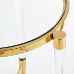 Золотой приставной столик с круглой стеклянной столешницей Weightless Table варинант исполнения - 4 | Loft Concept в Волгограде